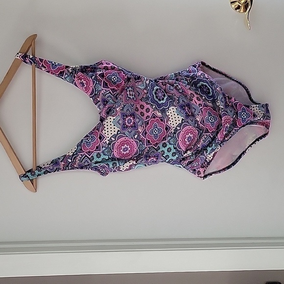 Spanx ASSETS by Sara Blakely Power Suit Slimming Tummy Control Floral Swimsuit - Picture 6 of 16